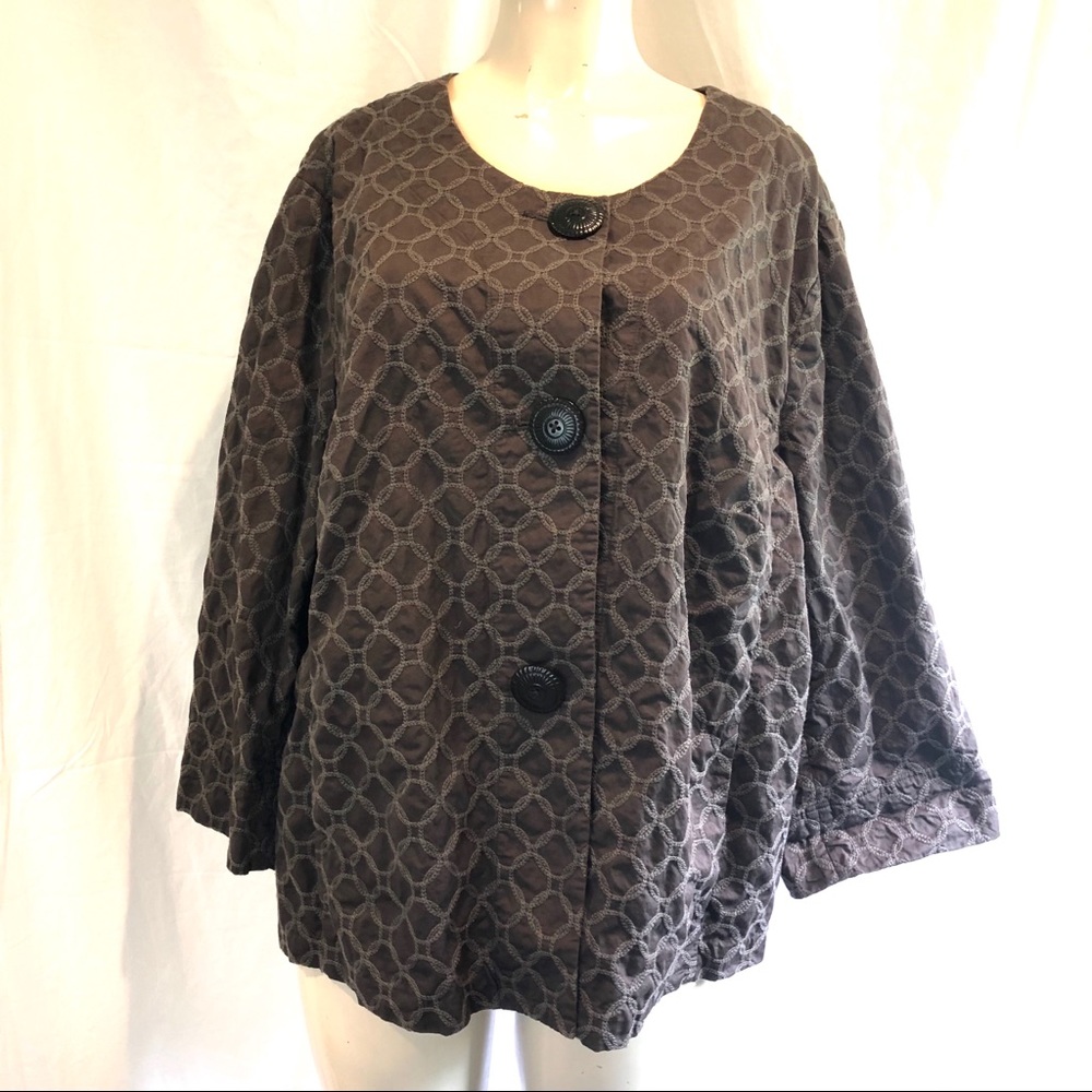 J Jill brown embroidered blazer jacket Size 4X